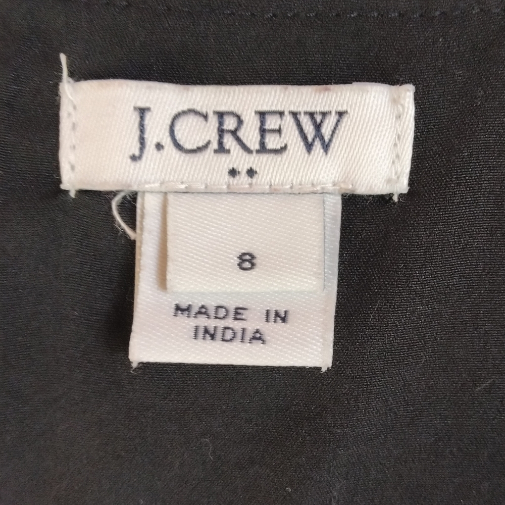 J. Crew Black All Over Eyelet Detail Blouse Top Keyhole In Back Size 8 - Picture 6 of 7